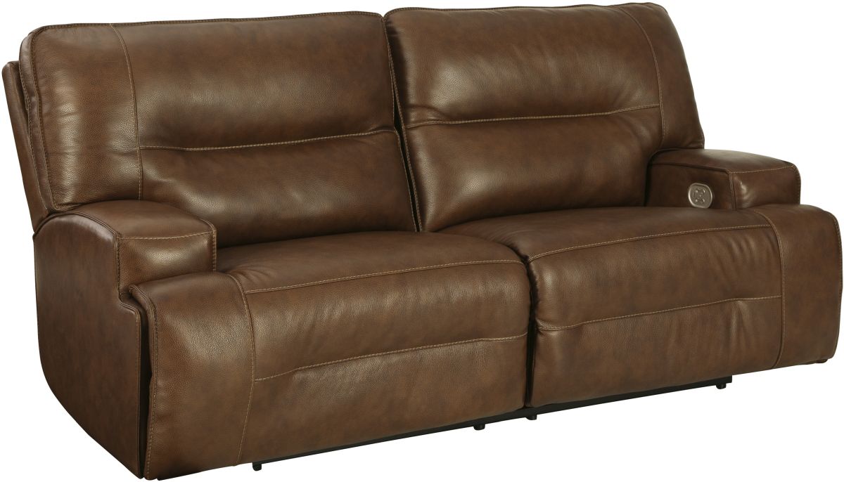 Ashley leather best sale reclining sofa