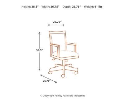Signature Design by Ashley® Hamlyn Medium Brown Home Office Swivel Desk Chair 7
