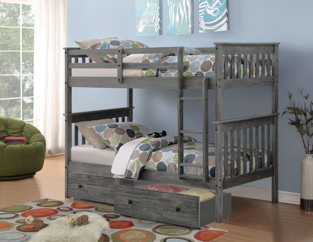 Donco Kids Mission Twin/Twin Bunkbed with Drawers | Colder's ...