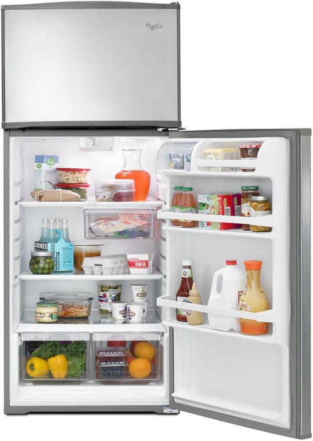 Whirlpool® 16.0 Cu. Ft. Monochromatic Stainless Steel Top Freezer Refrigerator 6
