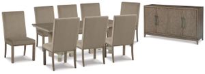 Signature Design by Ashley® Chrestner 10-Piece Gray Dining Table Set
