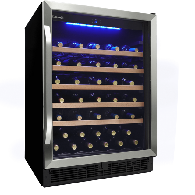 Refroidisseur à vin de 24 po Silhouette® Stilton de 51 bouteilles - Cadre en acier inoxydable 2
