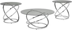 Signature Design by Ashley® Hollynyx 3-Piece Chrome Occasional Table Set