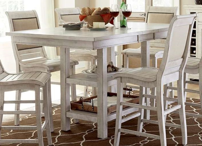 Progressive® Furniture Willow Distressed White Rectangular Dining Table ...