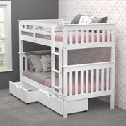 Donco Trading Company Mission Twin/Twin Bunkbed with Dual Underbed Drawers-2