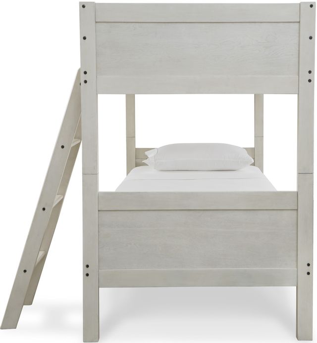 Signature Design by Ashley® Robbinsdale Antique White Twin/Twin Bunk Bed with Ladder 4