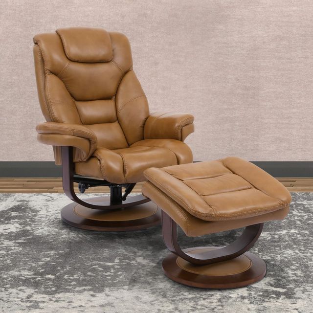 Parker House® Monarch Butterscotch Manual Reclining Swivel Chair and Ottoman 1
