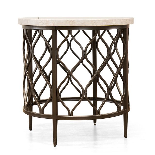 Steve Silver Co. Roland Round Stone Top End Table-1