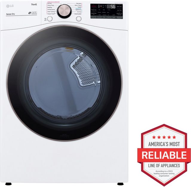 LG 7.4 Cu. Ft. White Front Load Electric Dryer-1