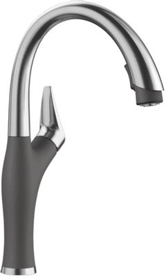 Blanco® Artona Stainless Finish/Cinder 2.2 GPM Kitchen Faucet with Pull-Down Spray