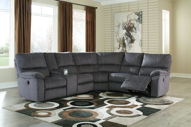 Signature Design by Ashley® Urbino Charcoal 3-Piece Reclining Sectional with Power 4