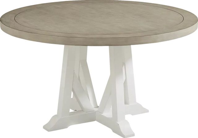 Hilton Head White Round Dining Table and 4 Graphite Chairs-1