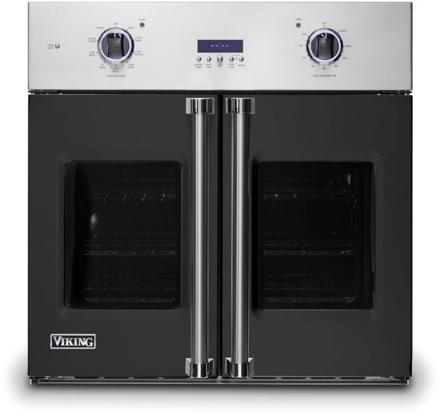 Viking® Professional 7 Series 30" Cast Black Built In Single Electric French Door Wall Oven