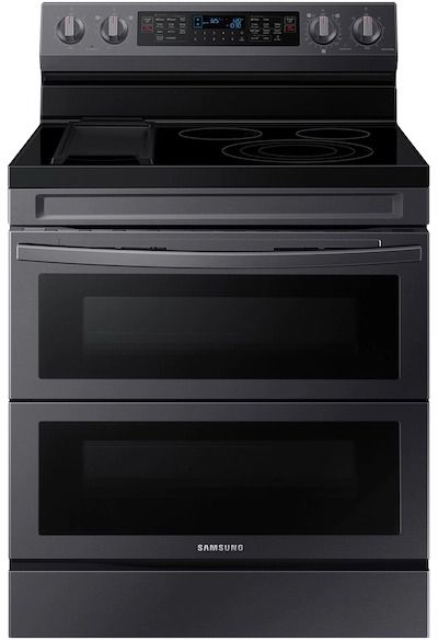black samsung double oven range