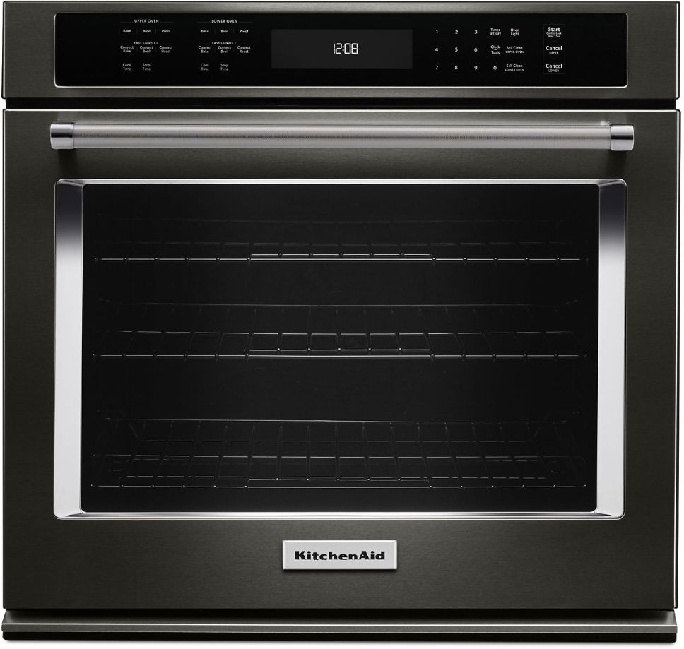 KitchenAid® 30" Black Stainless Steel with PrintShield™ Finish Electric Built In Single Oven-KOSE500EBS