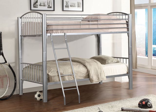 Donco Trading Company Twin over Twin Metal Bunkbed Silver-0