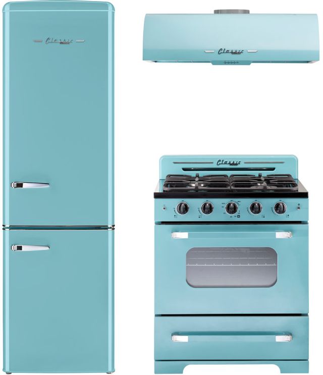 Unique® Appliances Classic Retro 30" Ocean Mist Turquoise Under Cabinet Range Hood 5