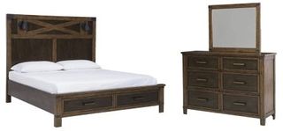 Benchcraft® Wyattfield 3-Piece Two-tone King Storage Panel Bed Set
