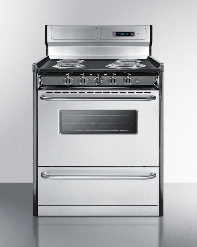 Summit® Professional 30" Stainless Steel Free Standing Electric Range 1