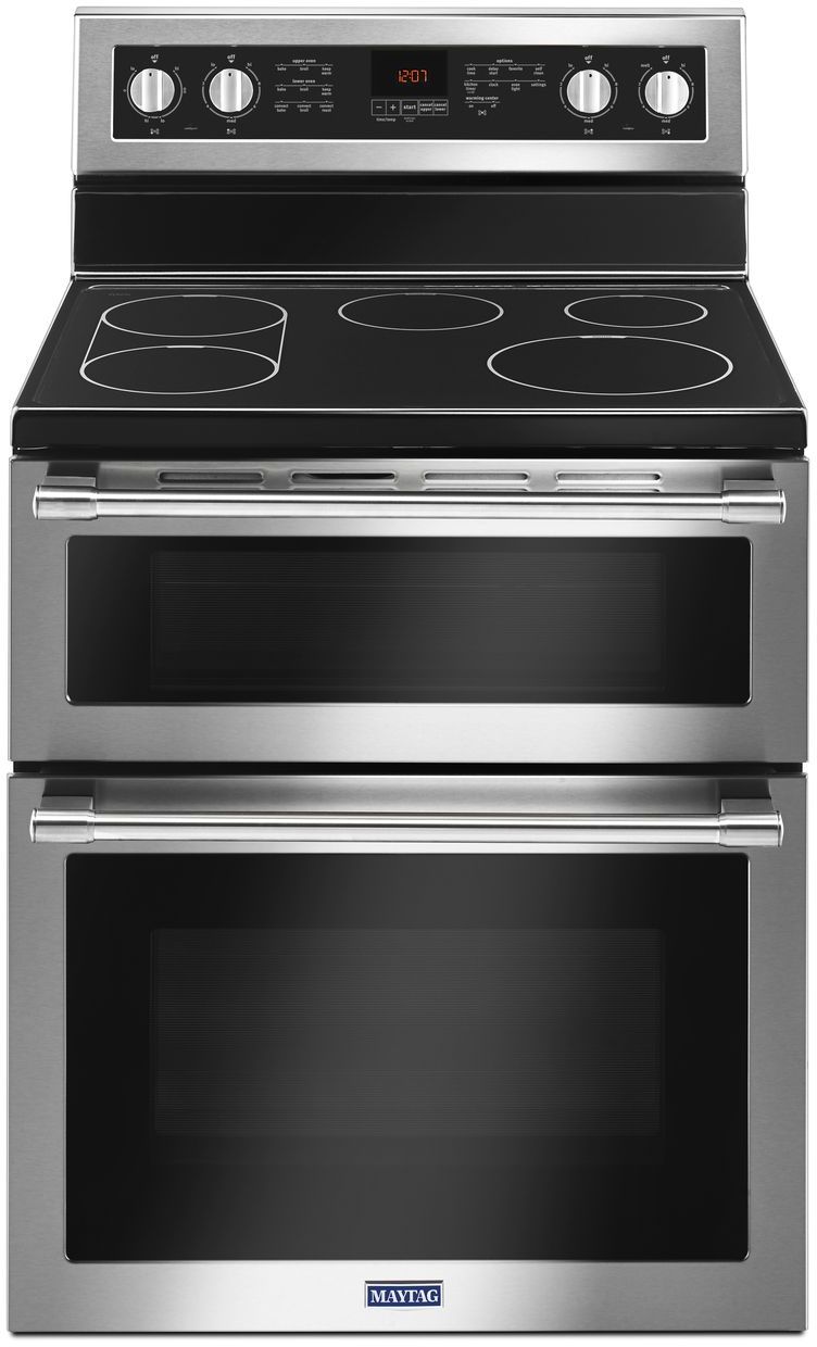 Maytag® 30" Fingerprint Resistant Stainless Steel Free Standing Double Oven Electric Range