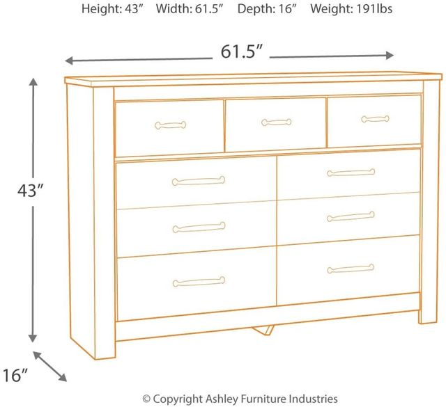 Signature Design by Ashley® Bellaby Whitewash Dresser and Mirror 6