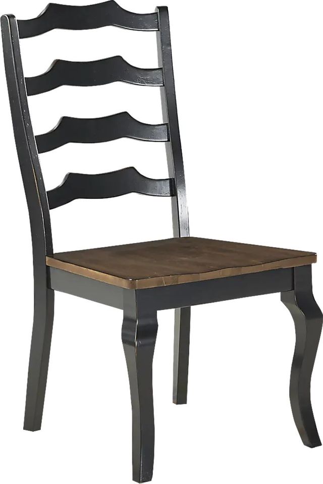 Twin Lakes Black Ladder Back Side Chair-0