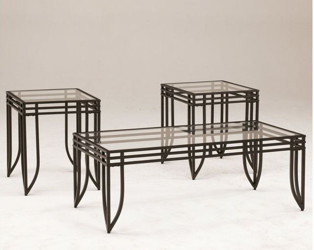 Signature Design by Ashley® Exeter 3 Piece Black/Brown Occasional Table Set 1