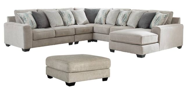 Benchcraft® Ardsley 5-Piece Pewter Sectional with Ottoman-0