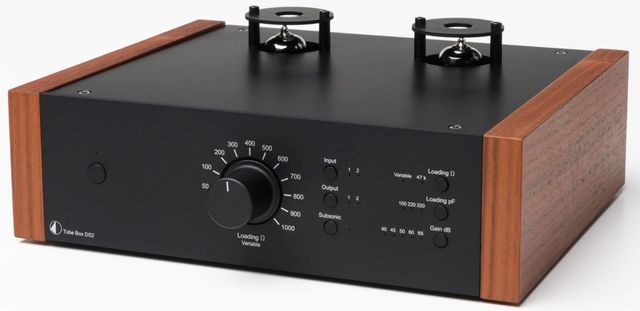 Pro-ject Tube Box DS2 Silver Preamplifier with Rosewood Wooden Side Panels 0