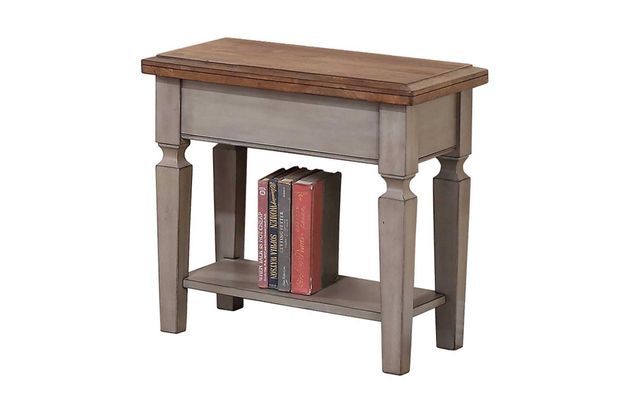 Winners Only® Barnwell Rustic Brown 14" Chairside Table with Gray Base