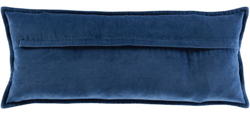 Surya Cotton Velvet Navy 12"x30" Toss Pillow with Polyester Insert-1