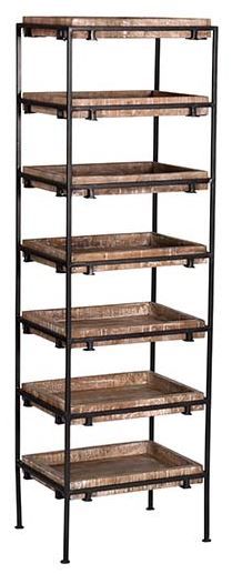 Progressive® Furniture Layover Iron/Natural Storage Shelf