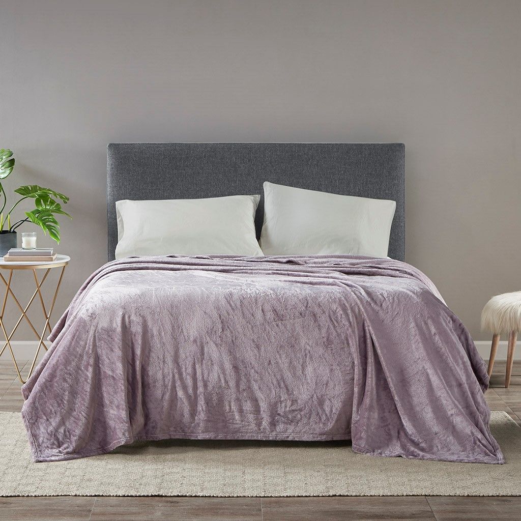 Olliix by Madison Park Microlight Purple Full/Queen Blanket | Bob Mills ...