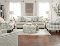 Furniture of America® Cadigan Ivory 2-Piece Sofa and Loveseat Set