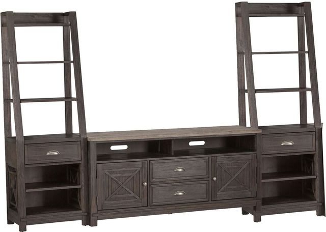 Liberty Furniture Heatherbrook Charcoal Entertainment Center With Piers-1
