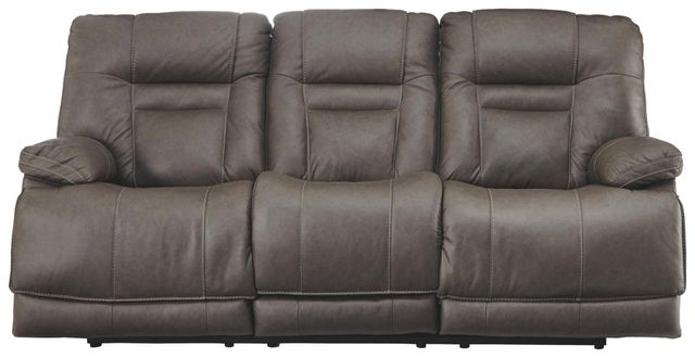 Signature Design by Ashley® Wurstrow Umber Power Reclining Sofa with Adjustable Headrest 10