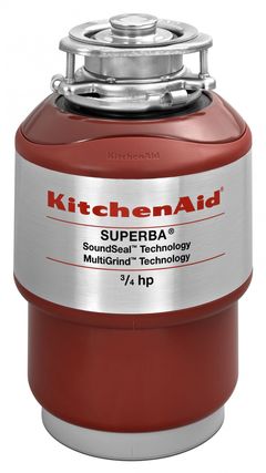 KitchenAid® 0.75 HP Continuous Feed Red Food Waste Disposer-KCDS075T