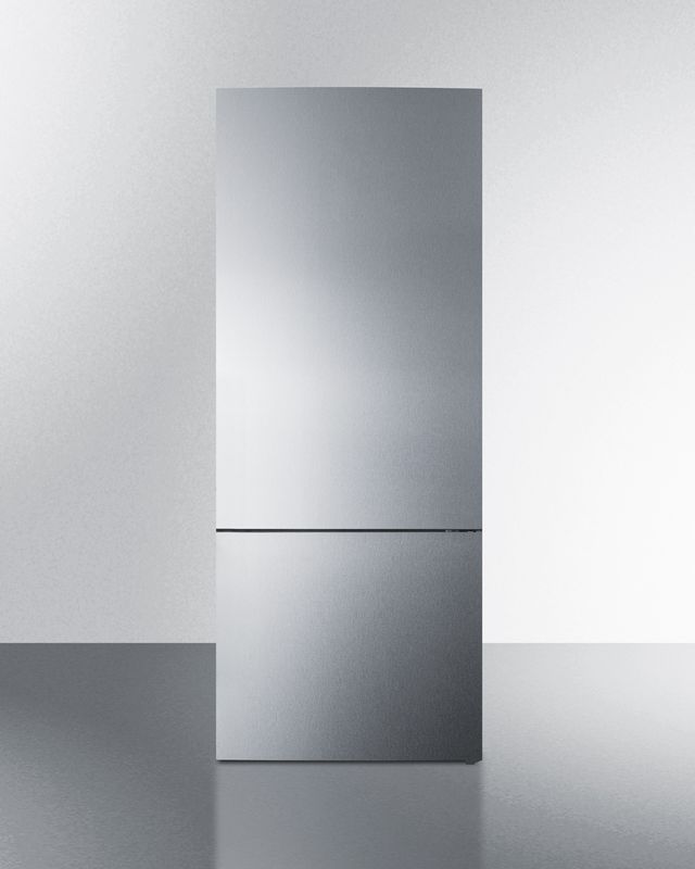 Summit® 14.8 Cu. Ft. Stainless Steel Counter Depth Bottom Freezer Refrigerator 0