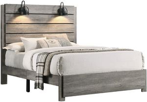 Crown Mark Carter Gray King Panel Bed