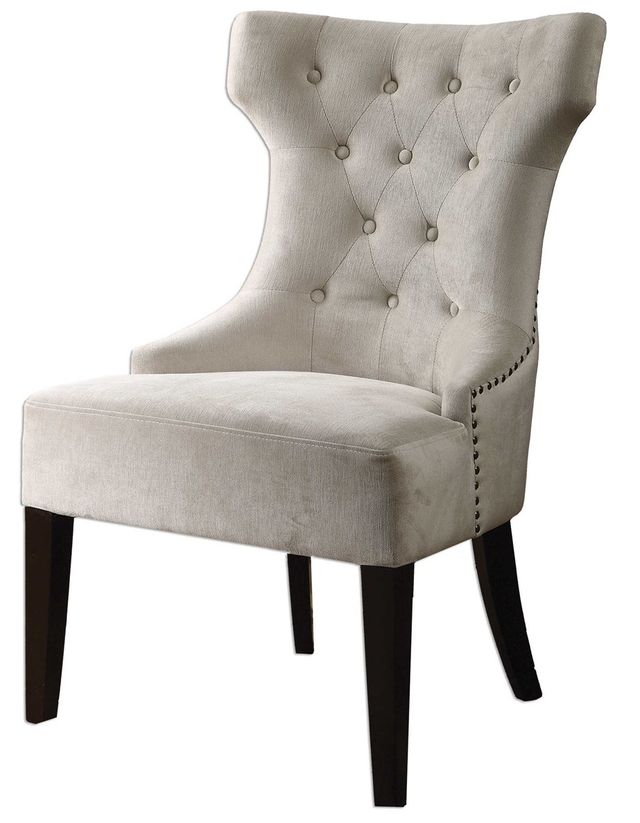 Uttermost® Arlette White Wing Chair 1