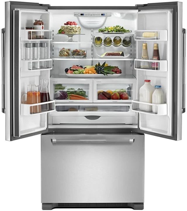 Jenn-Air® RISE™ 21.9 Cu. Ft. Stainless Steel Freestanding French Door Refrigerator-3