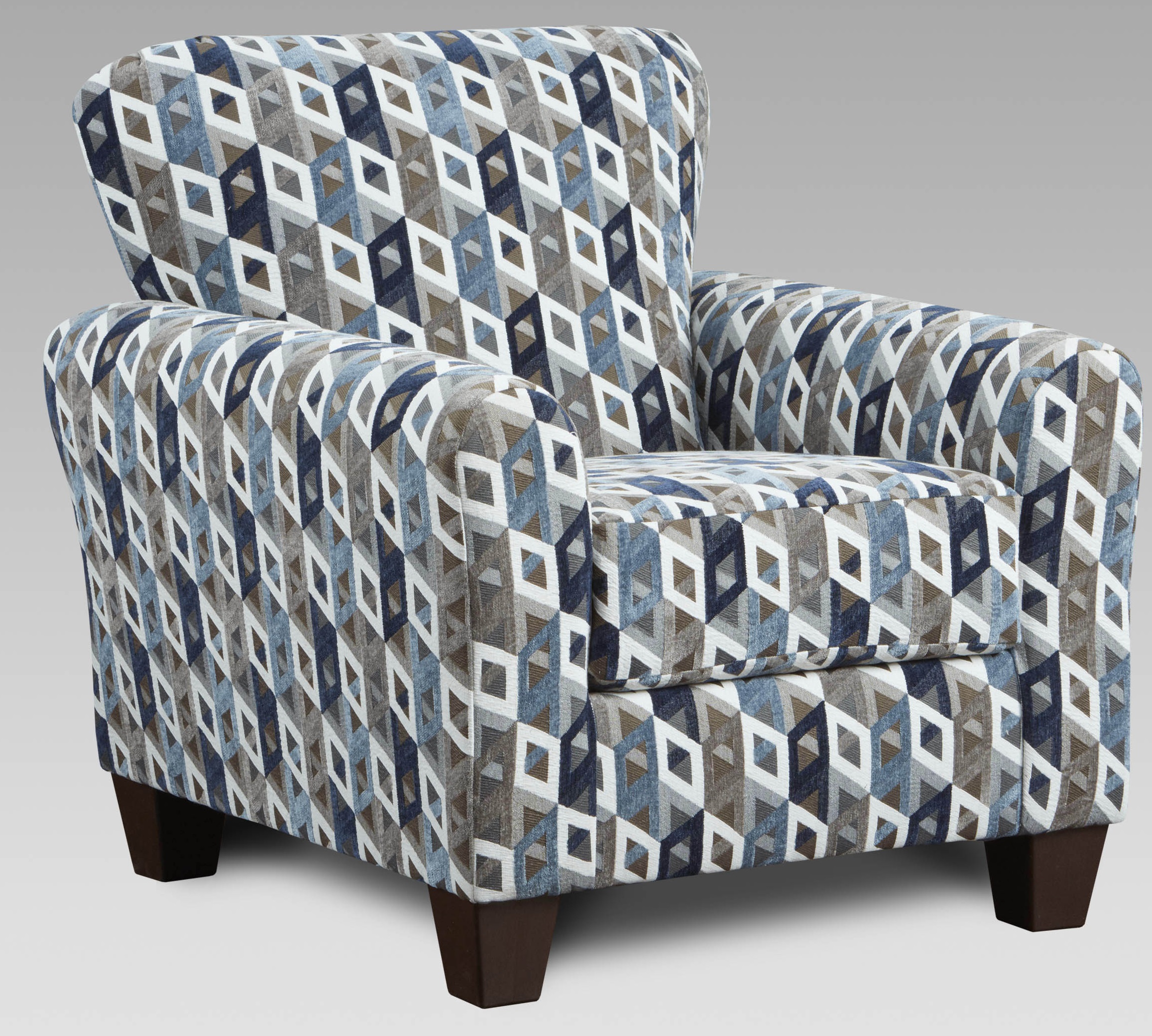 navy and gray accent chair