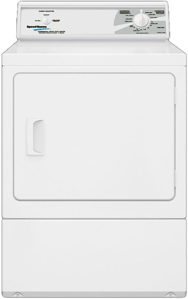 Speed Queen® Commercial 7.0 Cu. Ft. White Non-Vended Front Load Electric Dryer