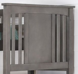 Donco Trading Company Youth Slate Grey Twin/Full Princeton Stairway Bunk Bed-1
