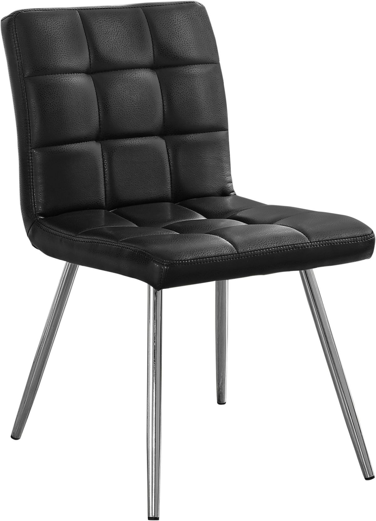 Black faux leather dining online chairs with chrome legs