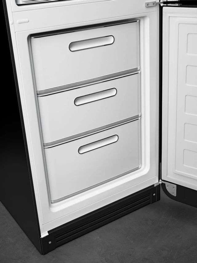 Smeg 50's Retro Style Aesthetic 11.7 Cu. Ft. Black Bottom Freezer Refrigerator 4