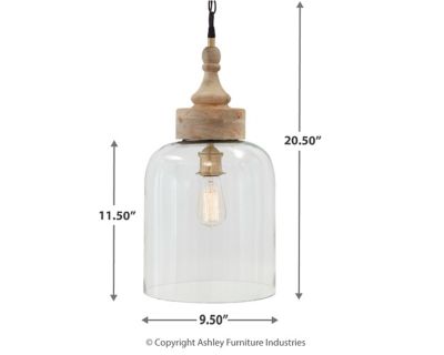 Lampe à suspension en verre Faiz, transparent, de Signature Design by Ashley® 1