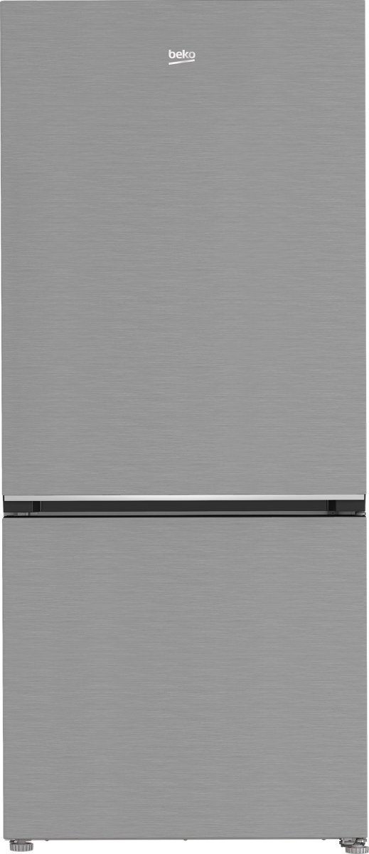 Front view of a Beko bottom freezer refrigerator