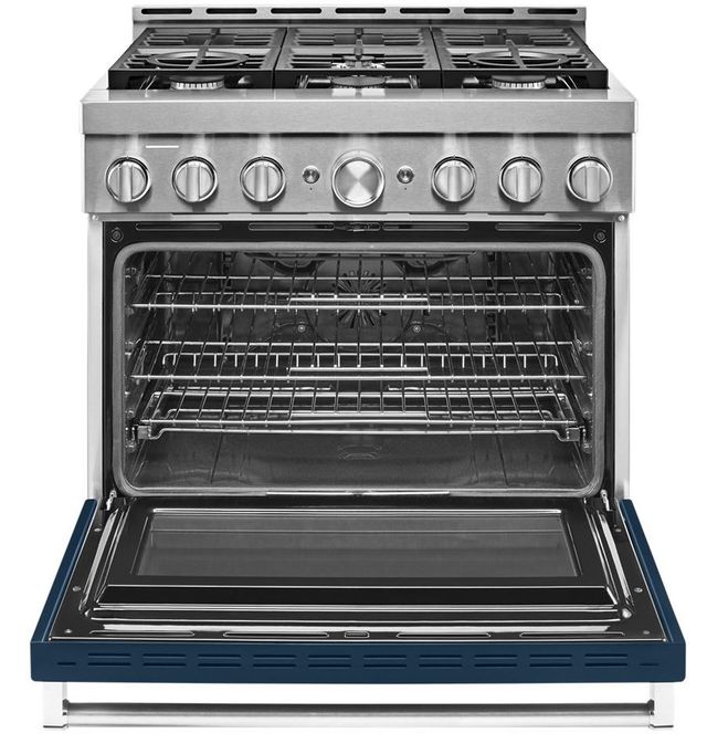 KitchenAid® 36" Ink Blue Smart Commercial-Style Gas Range-3
