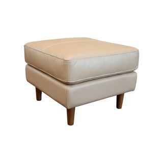 Elements Chino Taupe Leather Ottoman